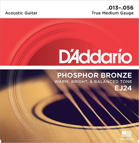 D'Addario EJ24 Phosphor Bronze     , /, True Medium, 13-56